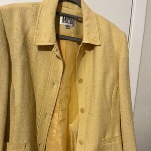 MORGAN MILLER YELLOW LINED BLAZER SZ 14